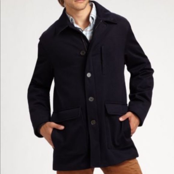Faconnable Other - FACONNABLE | Black 100% Wool Car Coat Jacket - L